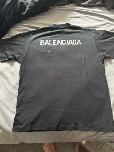 Balenciaga Balenciaga Hand Drawn T-Shirt Black