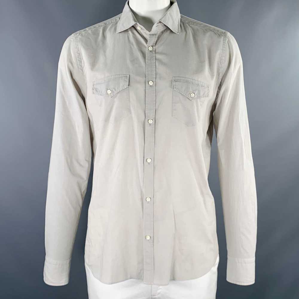 Other Grey Cotton Patch Pockets Long Sleeve Shirt - image 1