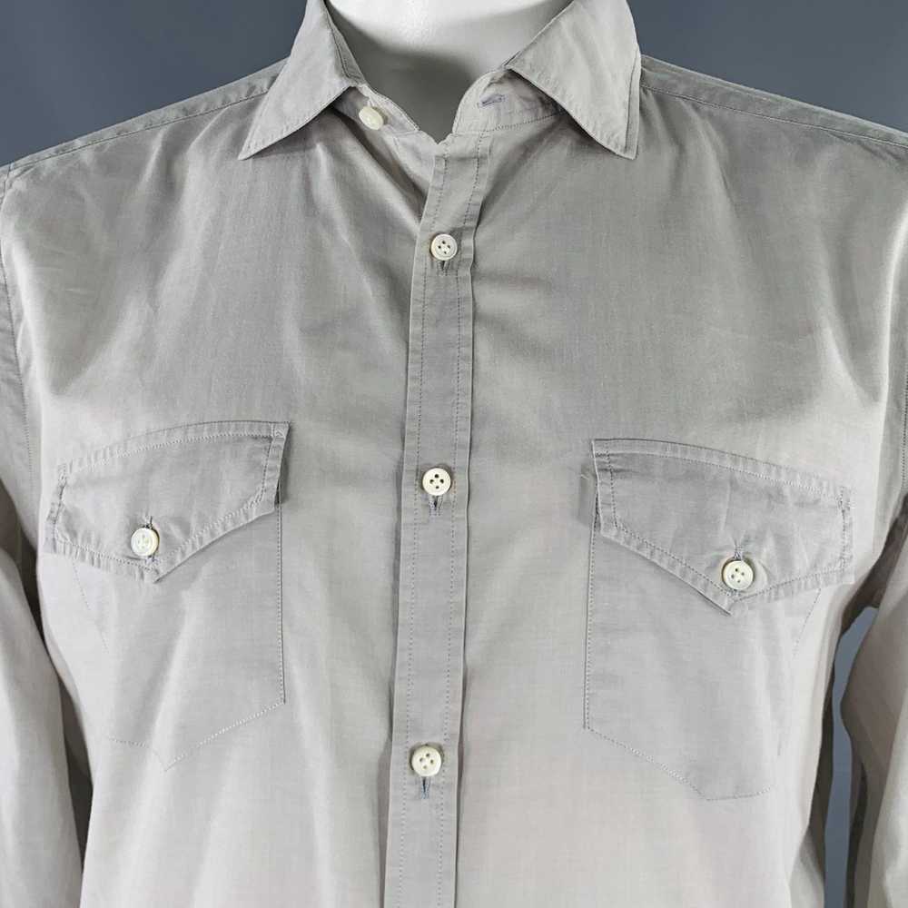 Other Grey Cotton Patch Pockets Long Sleeve Shirt - image 2