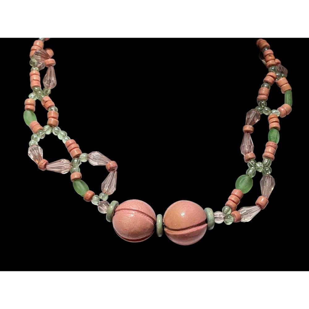 Other Vintage Pink Beaded Necklace - image 2