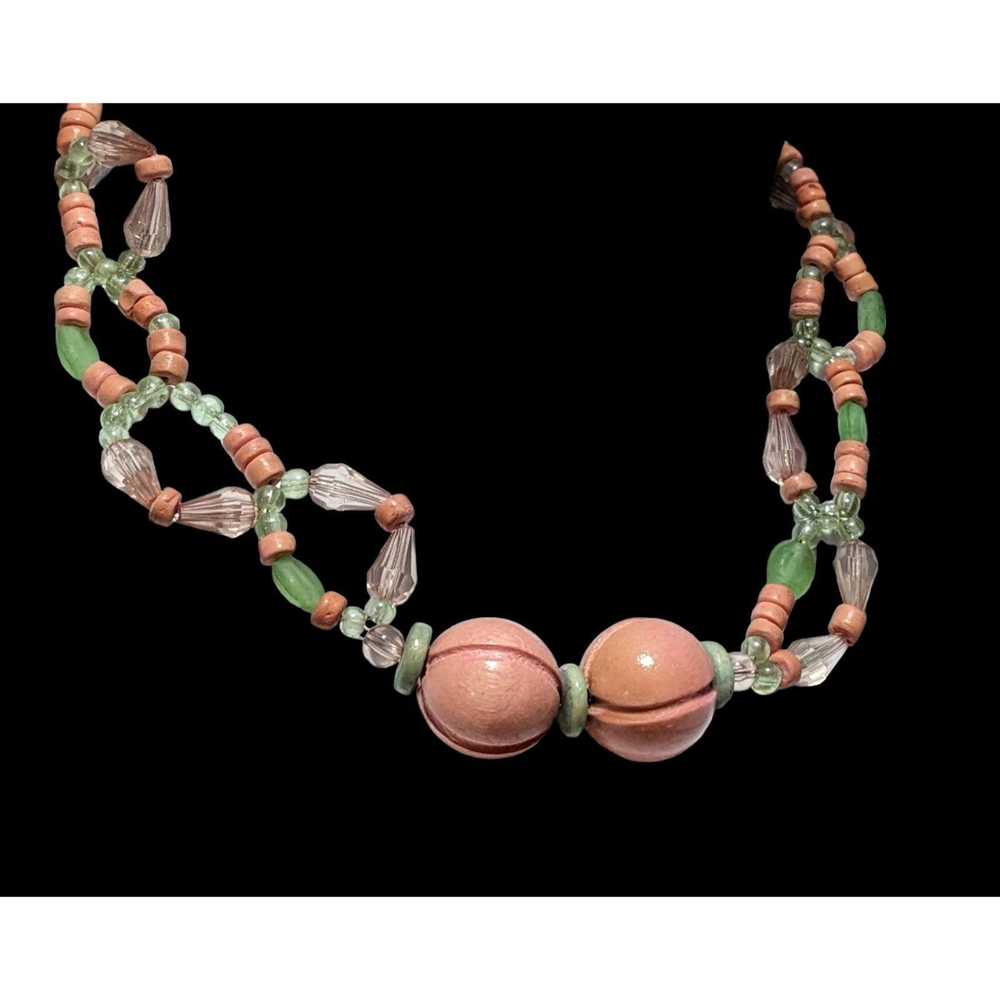 Other Vintage Pink Beaded Necklace - image 3