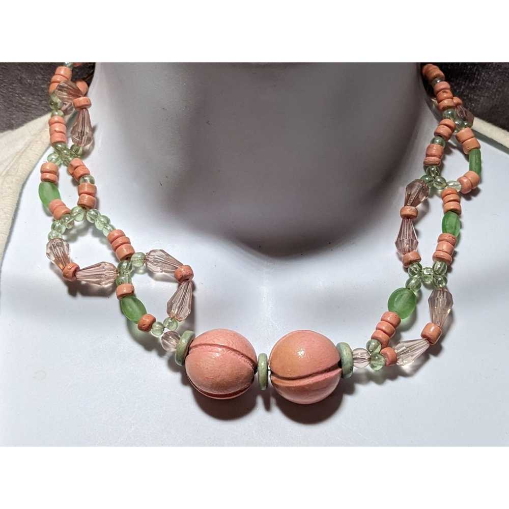 Other Vintage Pink Beaded Necklace - image 5