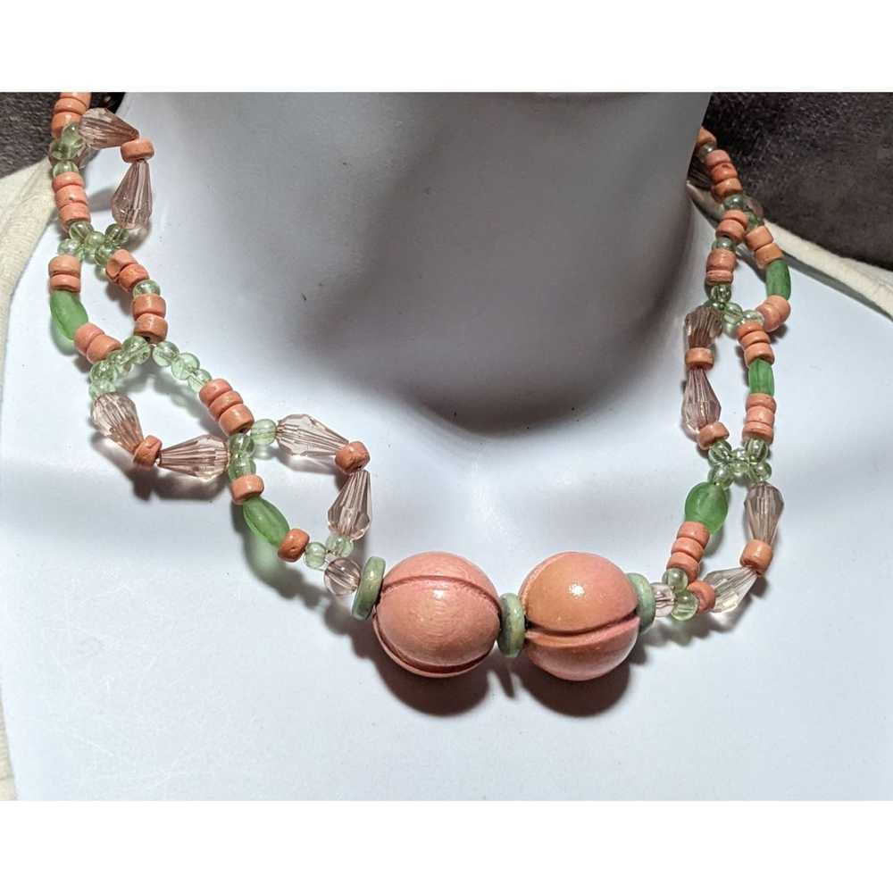 Other Vintage Pink Beaded Necklace - image 6