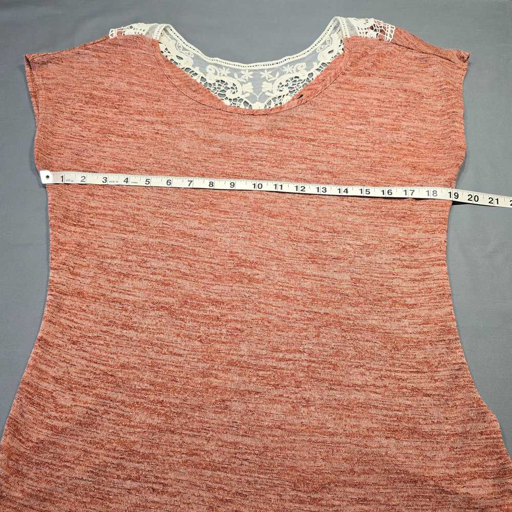 Notations Women Shirt Size XL Orange Knit Preppy … - image 3