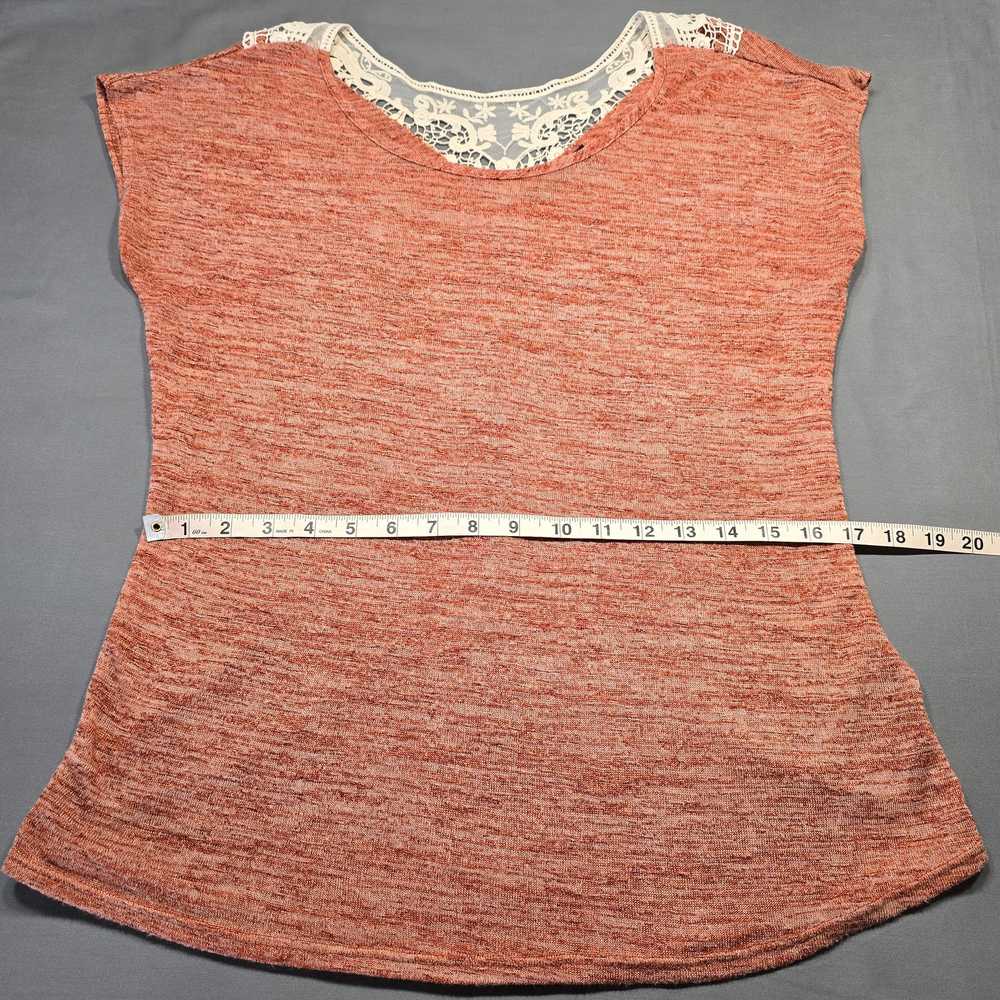 Notations Women Shirt Size XL Orange Knit Preppy … - image 4