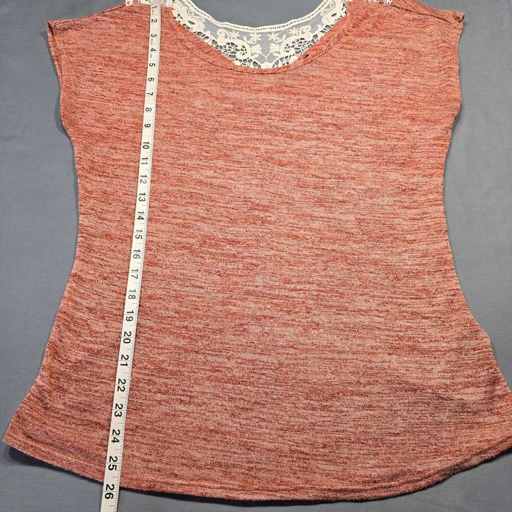 Notations Women Shirt Size XL Orange Knit Preppy … - image 5