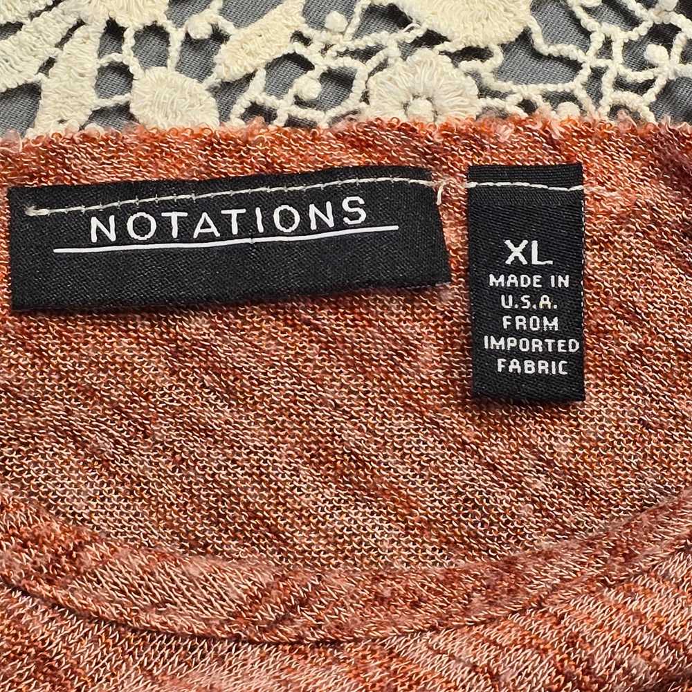 Notations Women Shirt Size XL Orange Knit Preppy … - image 6