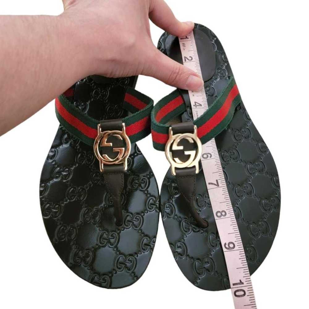 Gucci Leather flip flops - image 8