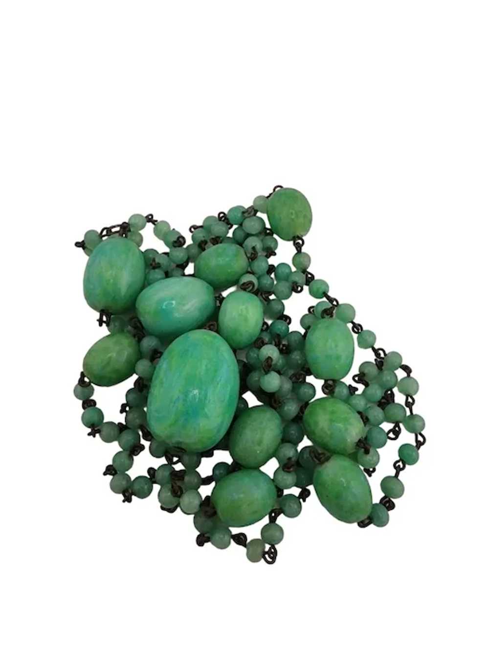 Vintage Venetian Beaded Y Necklace (A4687) - image 4