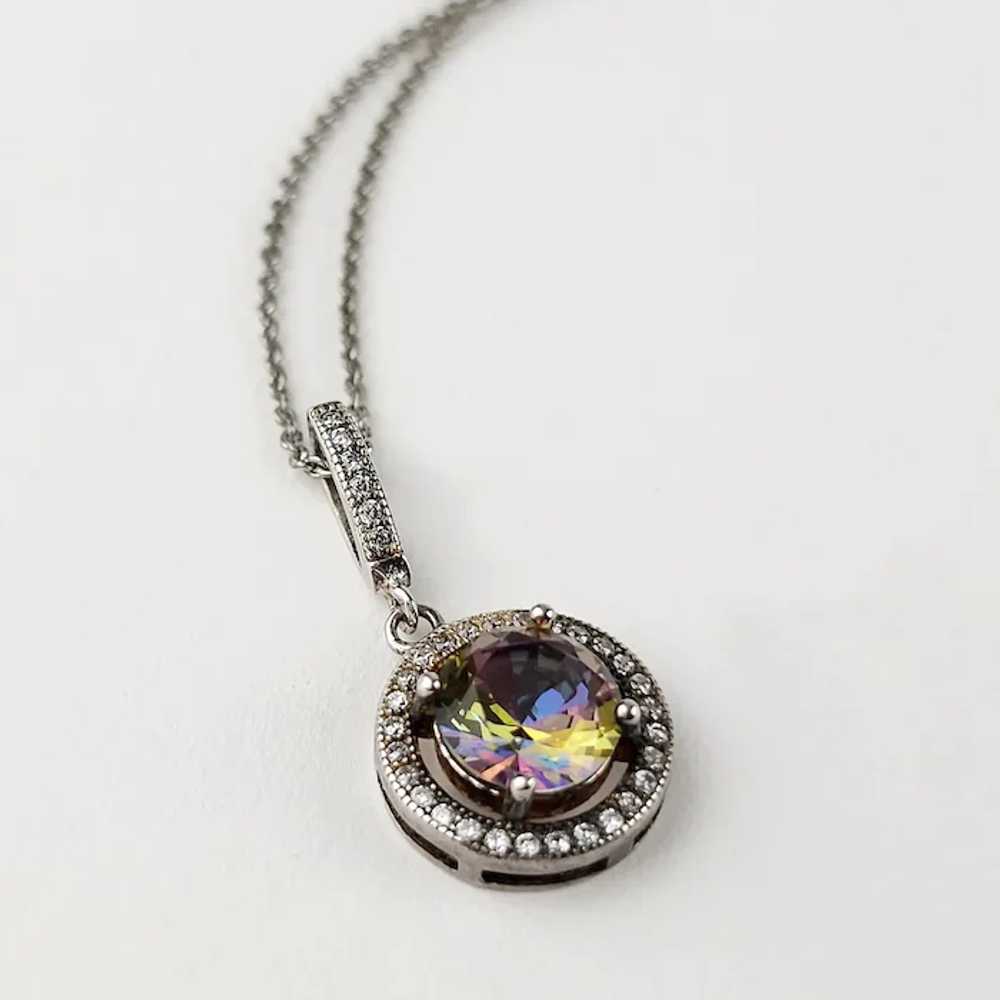 VIVAH Sterling Mystic Topaz Cubic Zirconia Pendan… - image 4