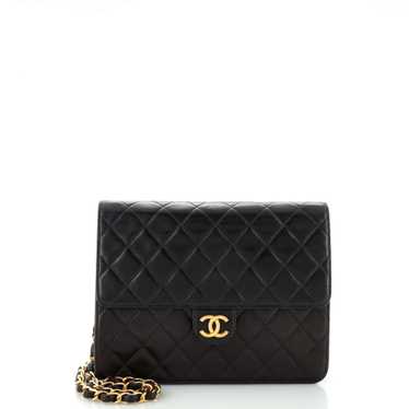 CHANEL Vintage Clutch with Chain Quilted Leather S