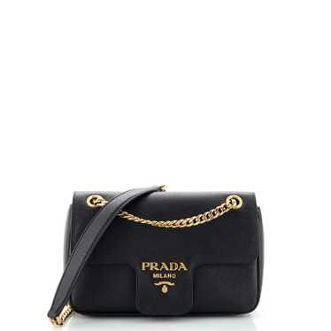 PRADA Pattina Flap Shoulder Bag Saffiano Leather S