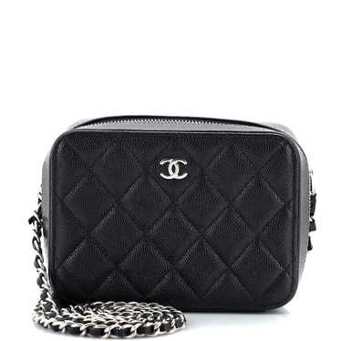 CHANEL Square CC Chain Camera Bag Quilted Caviar M