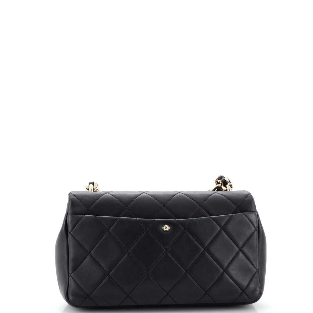 CHANEL Resin Elegant Chain Flap Bag Quilted Lambs… - image 4