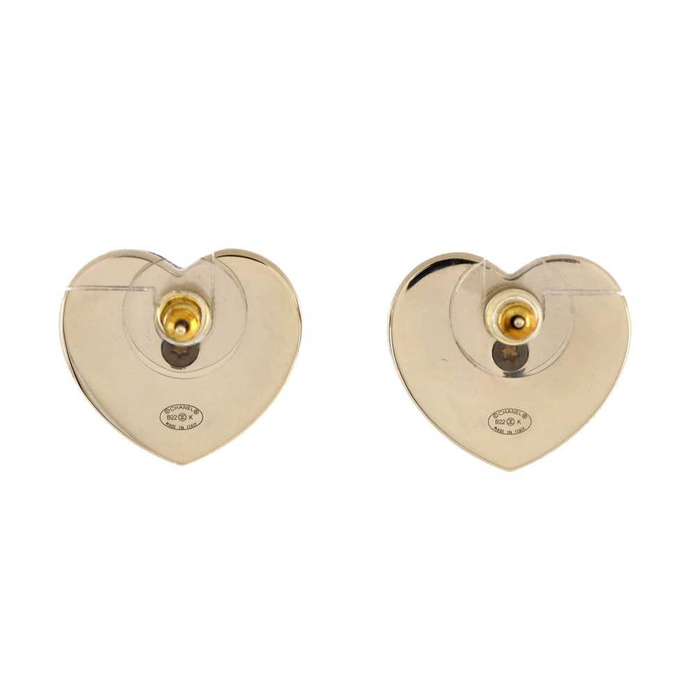 CHANEL CC Heart Stud Earrings - image 2