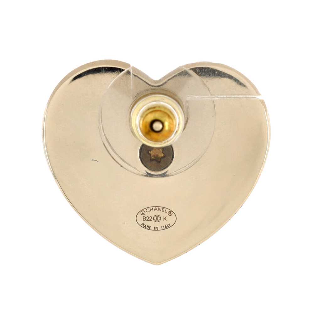 CHANEL CC Heart Stud Earrings - image 3