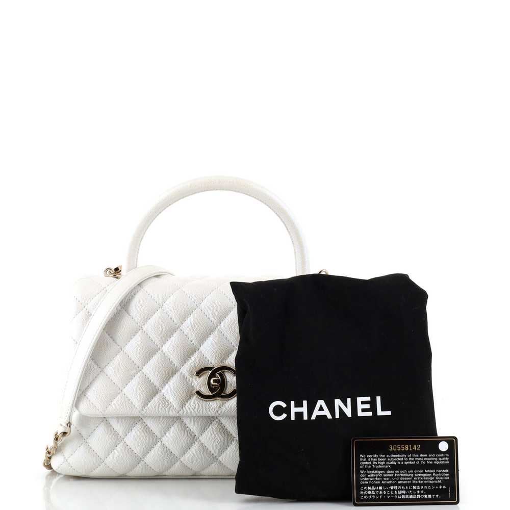 CHANEL Coco Top Handle Bag Quilted Iridescent Cav… - image 2