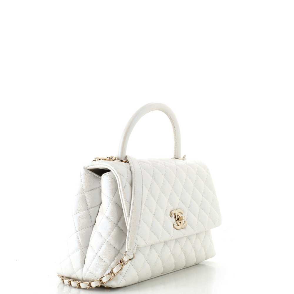 CHANEL Coco Top Handle Bag Quilted Iridescent Cav… - image 3