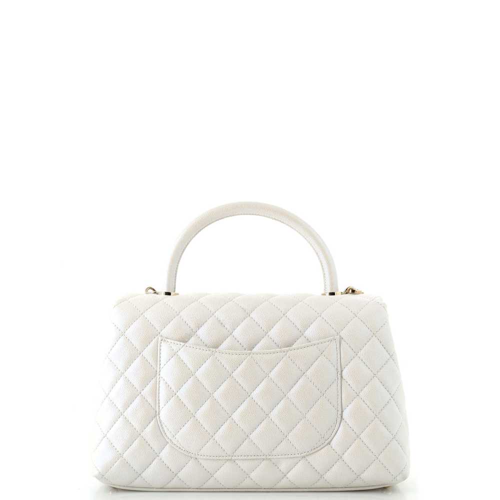 CHANEL Coco Top Handle Bag Quilted Iridescent Cav… - image 4