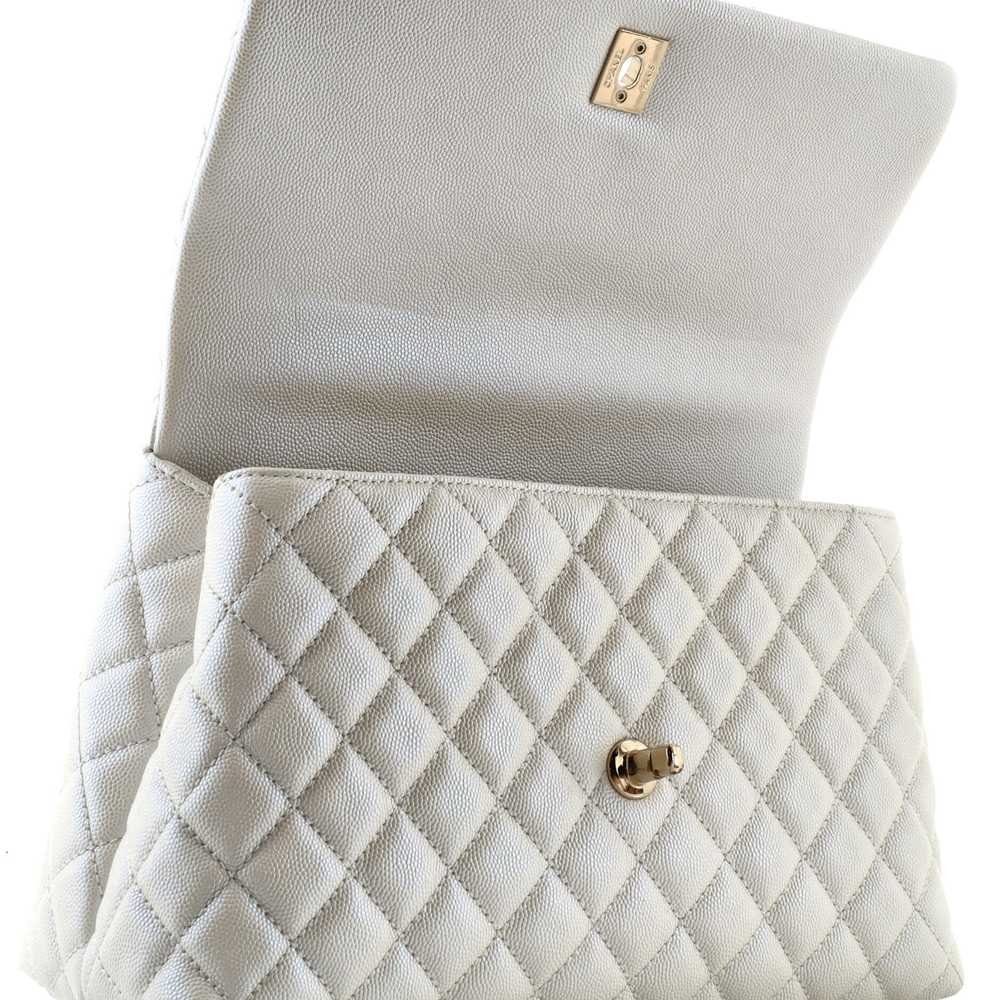 CHANEL Coco Top Handle Bag Quilted Iridescent Cav… - image 7