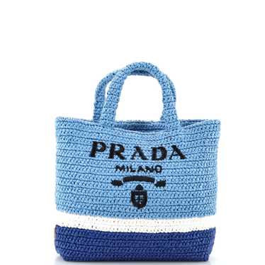 PRADA Logo Tote Raffia Small - image 1