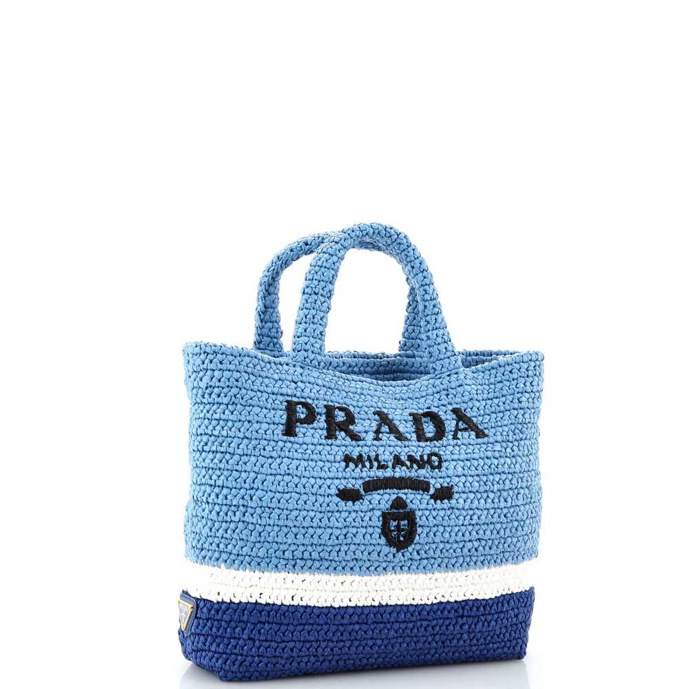 PRADA Logo Tote Raffia Small - image 2