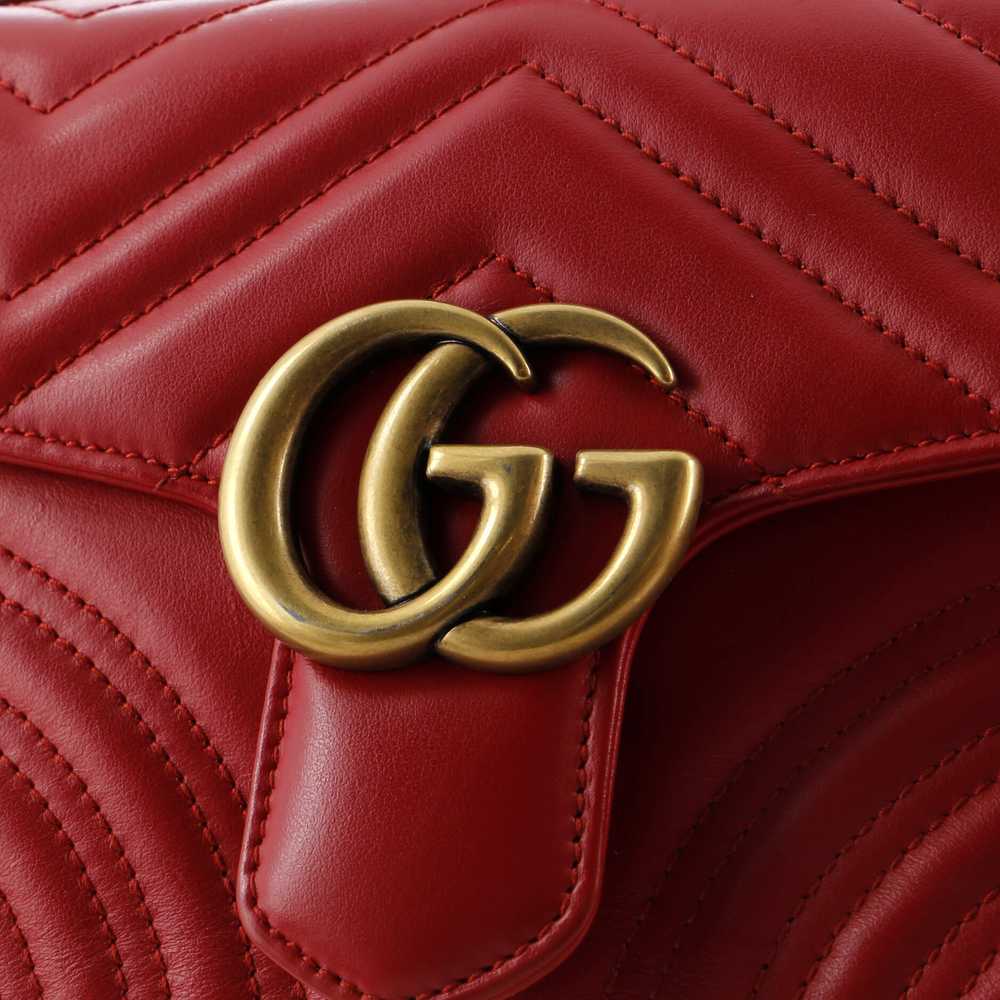 GUCCI GG Marmont Top Handle Flap Bag Matelasse Le… - image 6