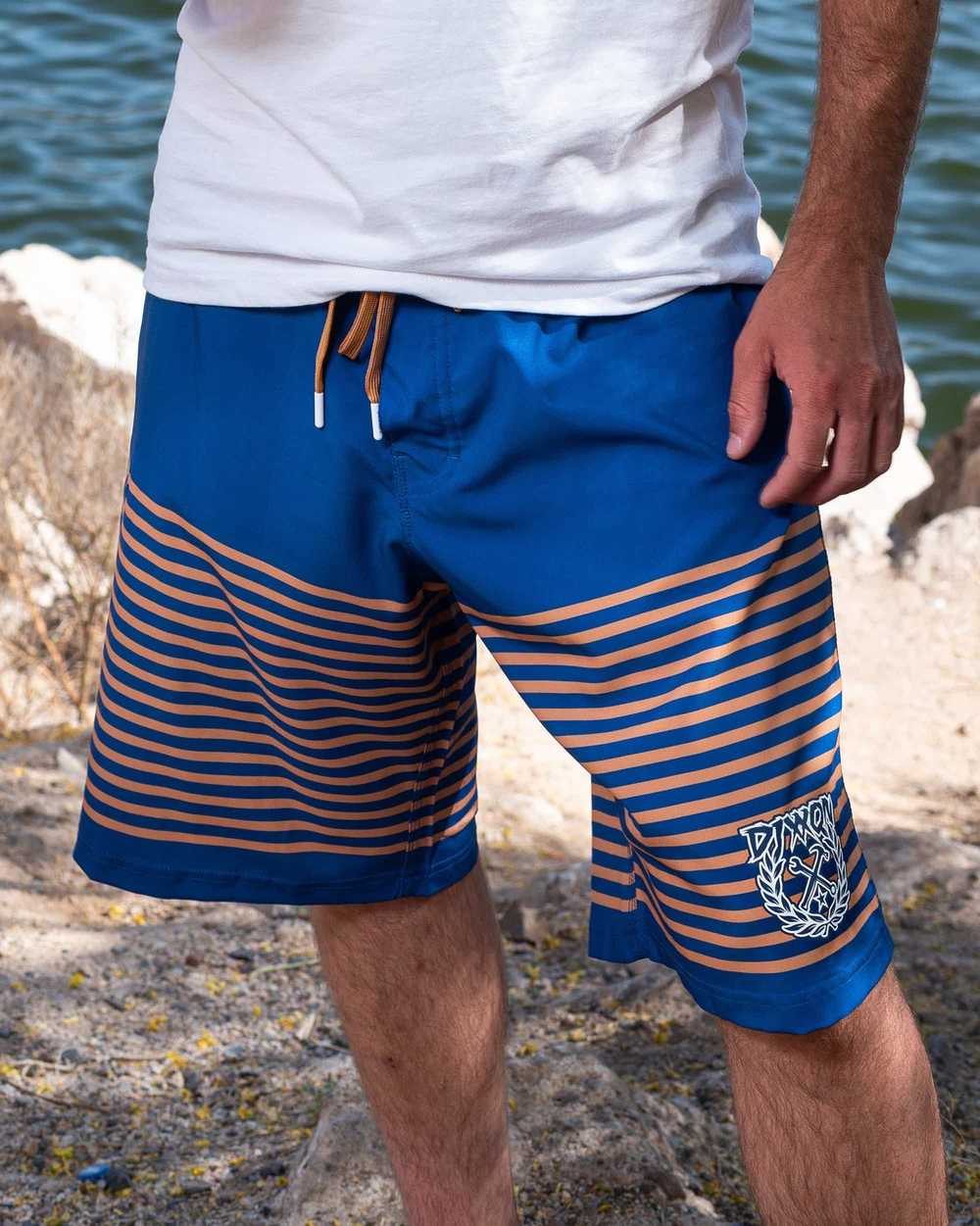 dixxon Doldrum Boardshorts - Blue & Peach - image 1