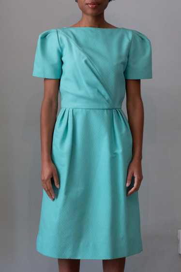 Bob Mackie Turquoise Textured Midi Dress