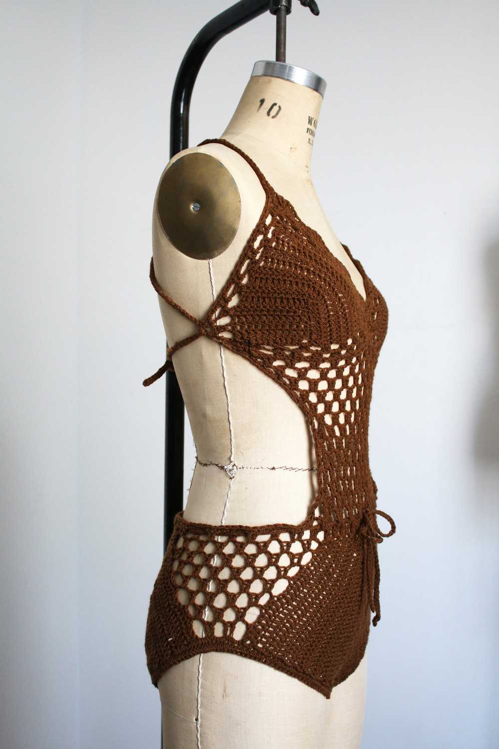 vintage 1960s crochet swimsuit {s} - image 4