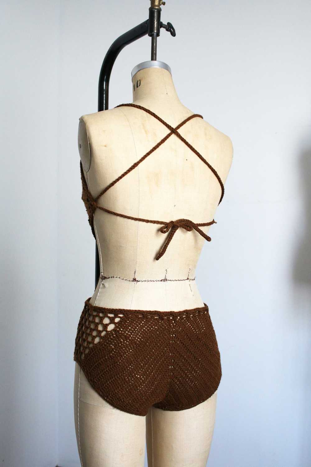 vintage 1960s crochet swimsuit {s} - image 5