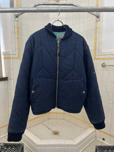 1990s Armani Cropped Quilted Denim Bomber Jacket