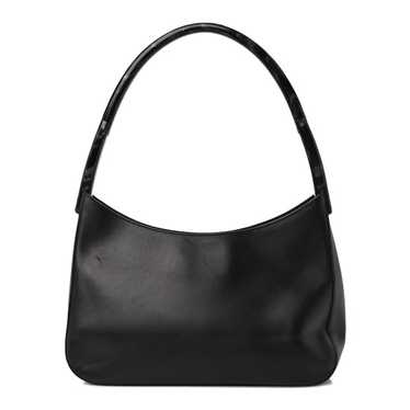 PRADA Saffiano Logo Embossed Shoulder Bag Black