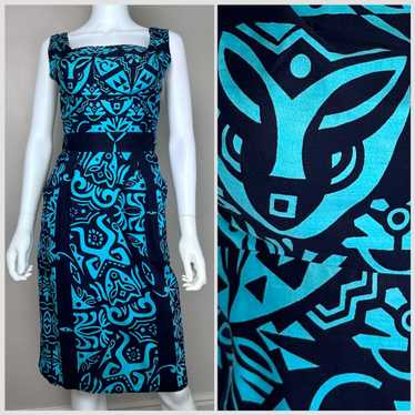 1950s Hawaiian Wiggle Dress, Alfred Shaheen Size … - image 1