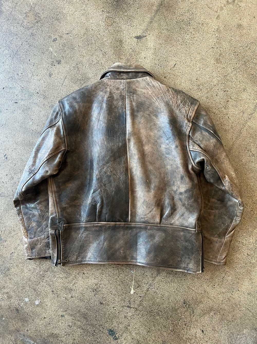 1990s Faded Brown Leather Jacket - image 4