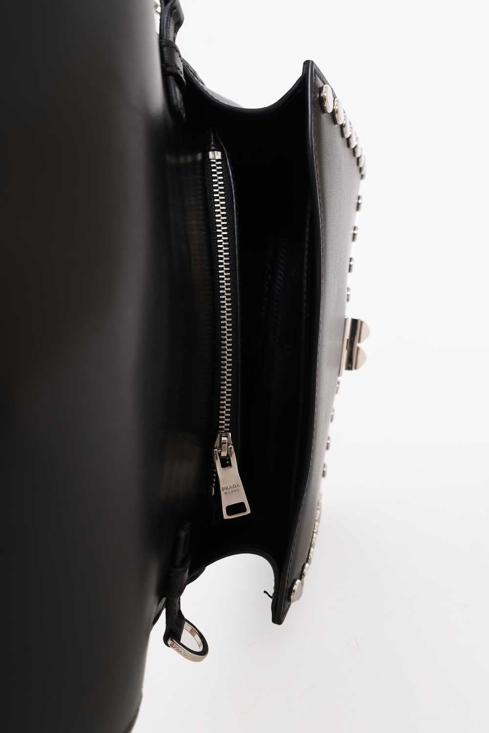 Prada Black City Calf Elektra Studded Shoulder Bag - image 11