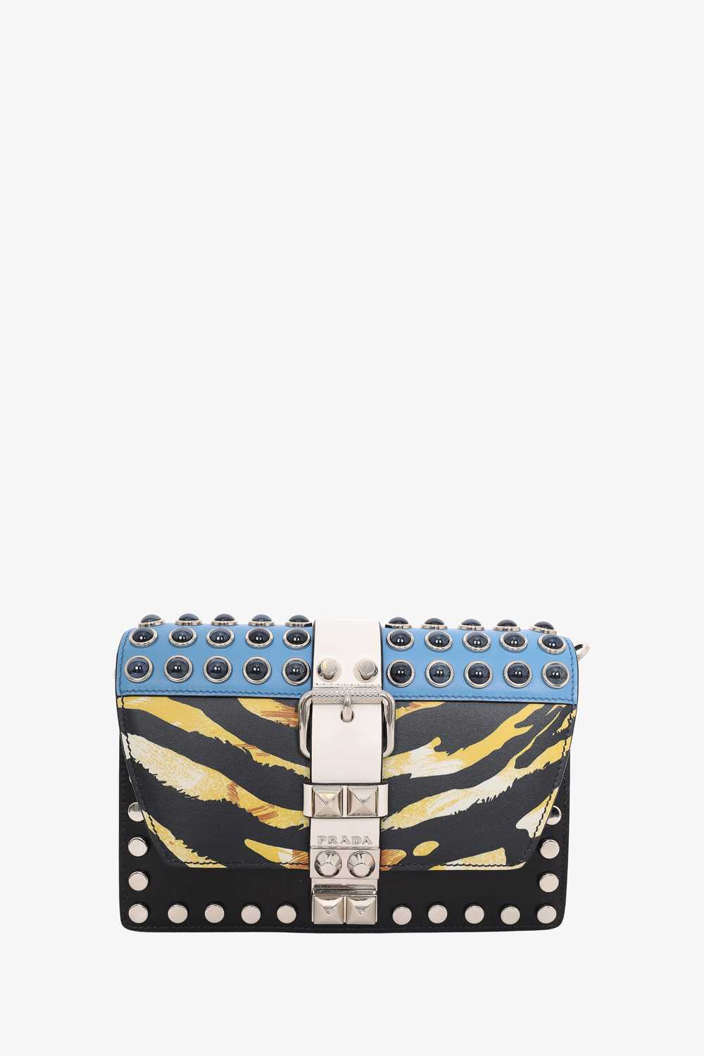 Prada Black City Calf Elektra Studded Shoulder Bag - image 5