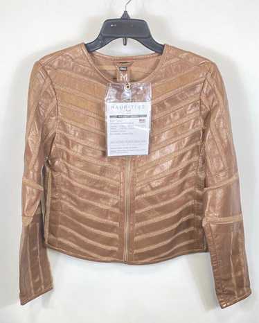 Mauritius Women Pink Sheer Leather Jacket Sz 8 - image 1