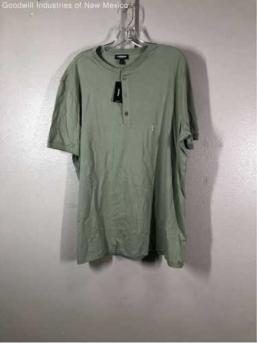 NWT Express Mens Green Pima Cotton Short Sleeve H… - image 1