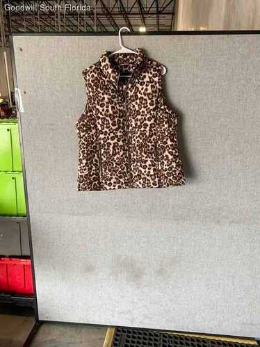 Tommy Hilfiger Womens Beige Animal Print Vest Size