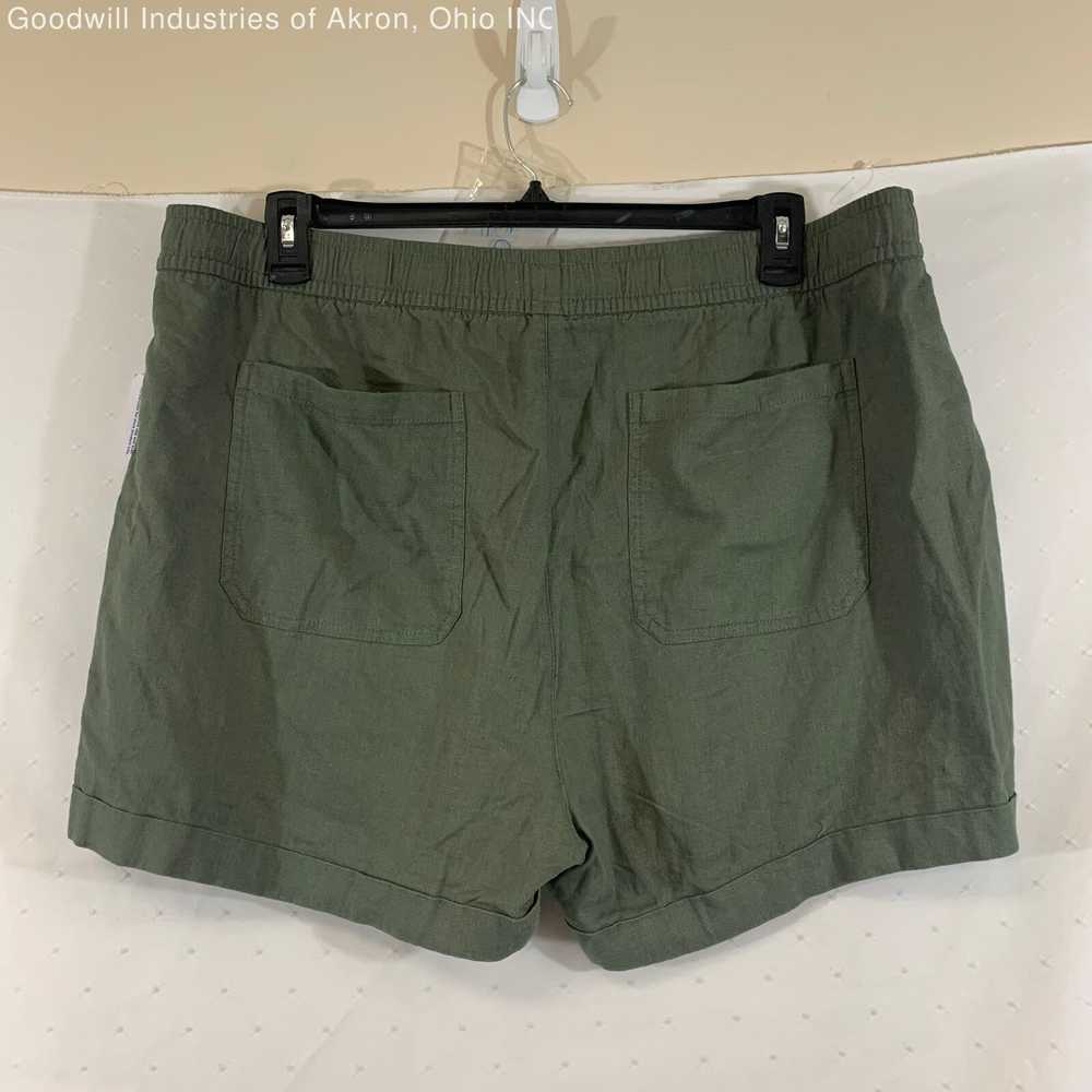 NWT Old Navy Green Women's Linen Shorts, Sz. XL - image 2