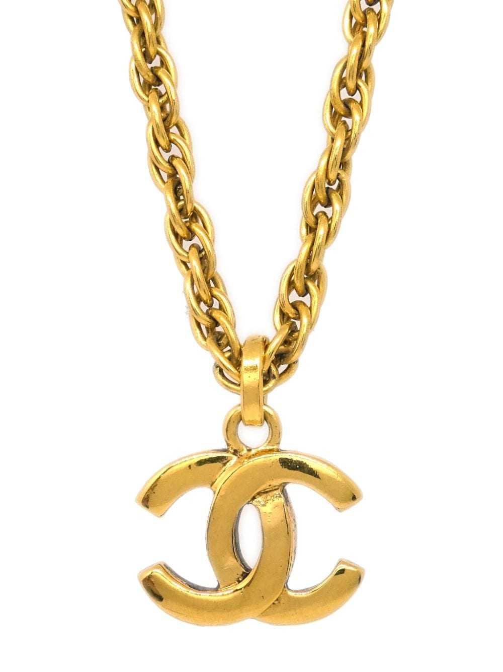 CHANEL Pre-Owned 1990-2000s CC pendant necklace -… - image 2