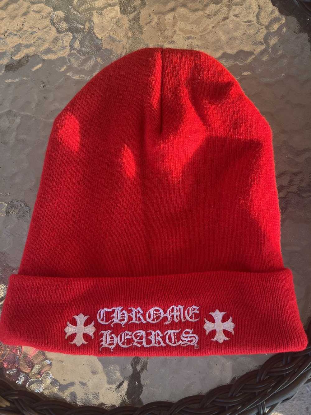 Chrome Hearts Red chrome hearts logo beanie - image 1