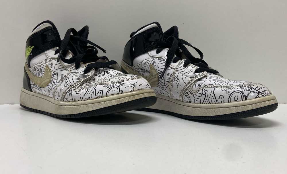Air Jordan 1 Mid SE DIY (GS) White Athletic Shoes… - image 3