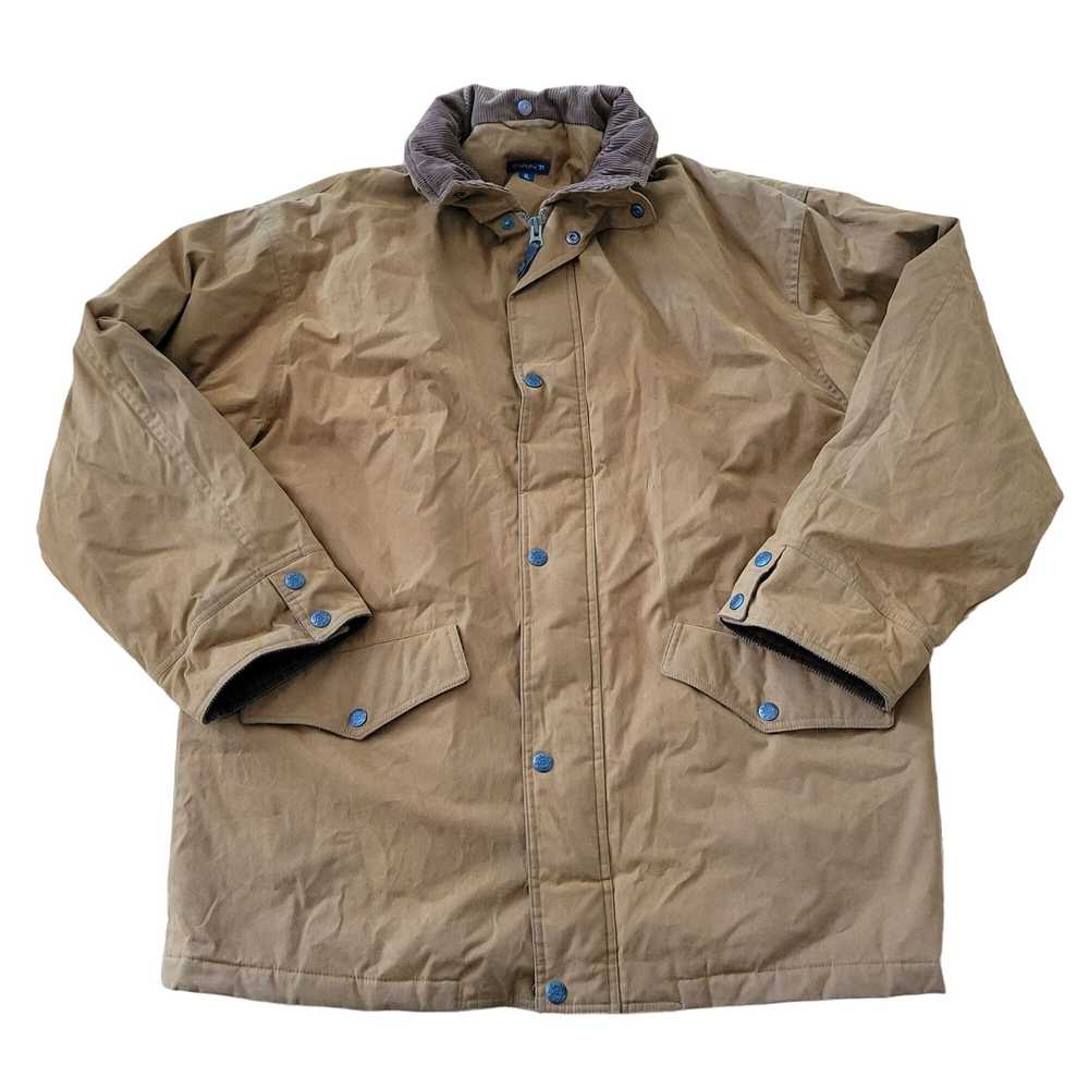 Gant Gant XL Brown Hooded Coat Jacket Waxed Oilsk… - image 2