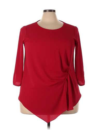Status by Chenault Women Red Long Sleeve Blouse 2X