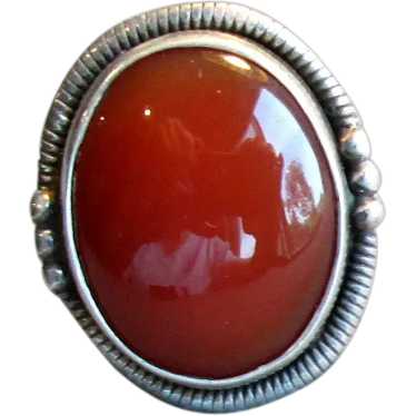 Sterling Silver and Carnelian Ring - image 1