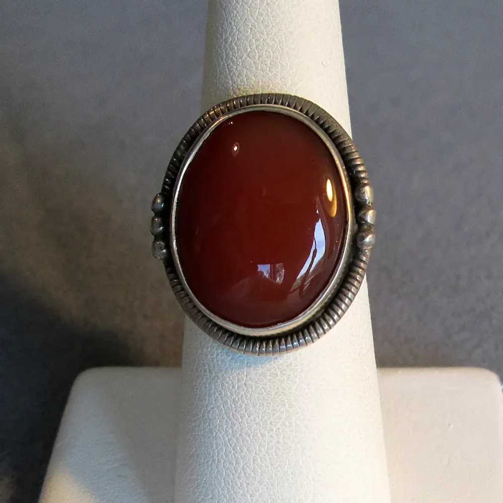 Sterling Silver and Carnelian Ring - image 2