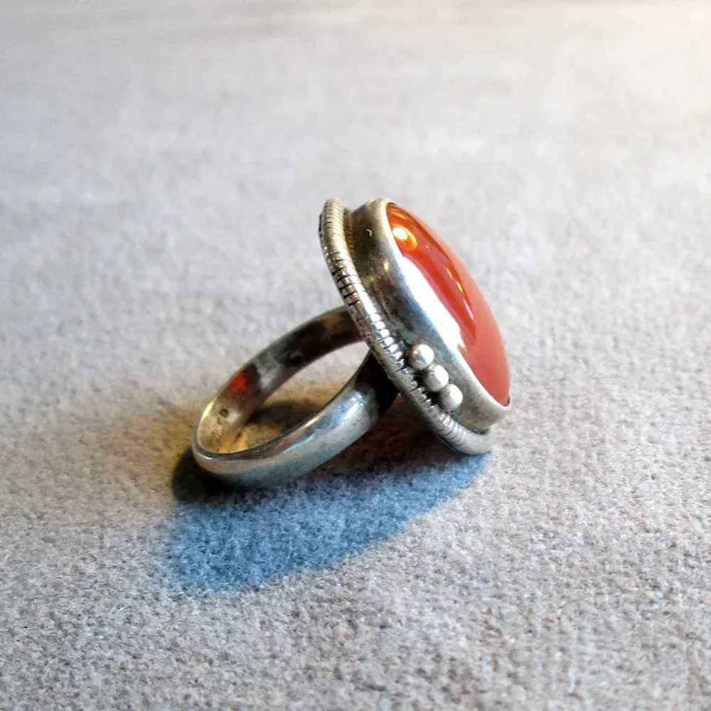 Sterling Silver and Carnelian Ring - image 4