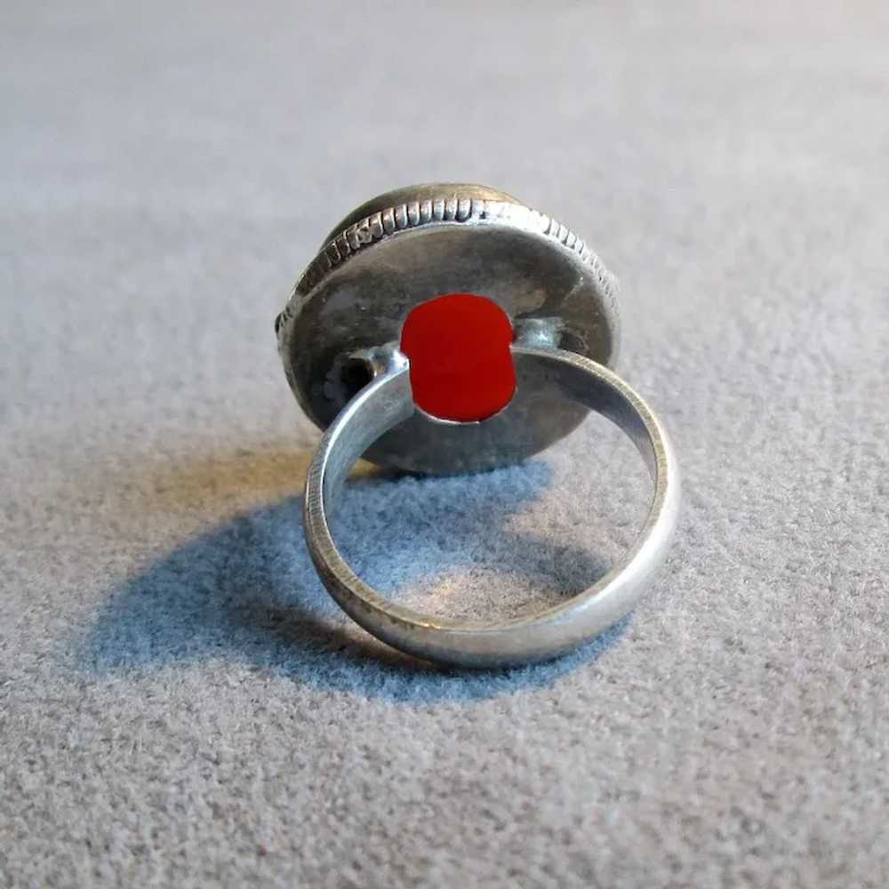 Sterling Silver and Carnelian Ring - image 5